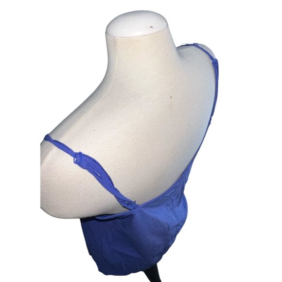 Adjustable Strap Cami Tank Top Sz Medium Blue Spaghetti Straps Lightweight & Str - Picture 3 of 7